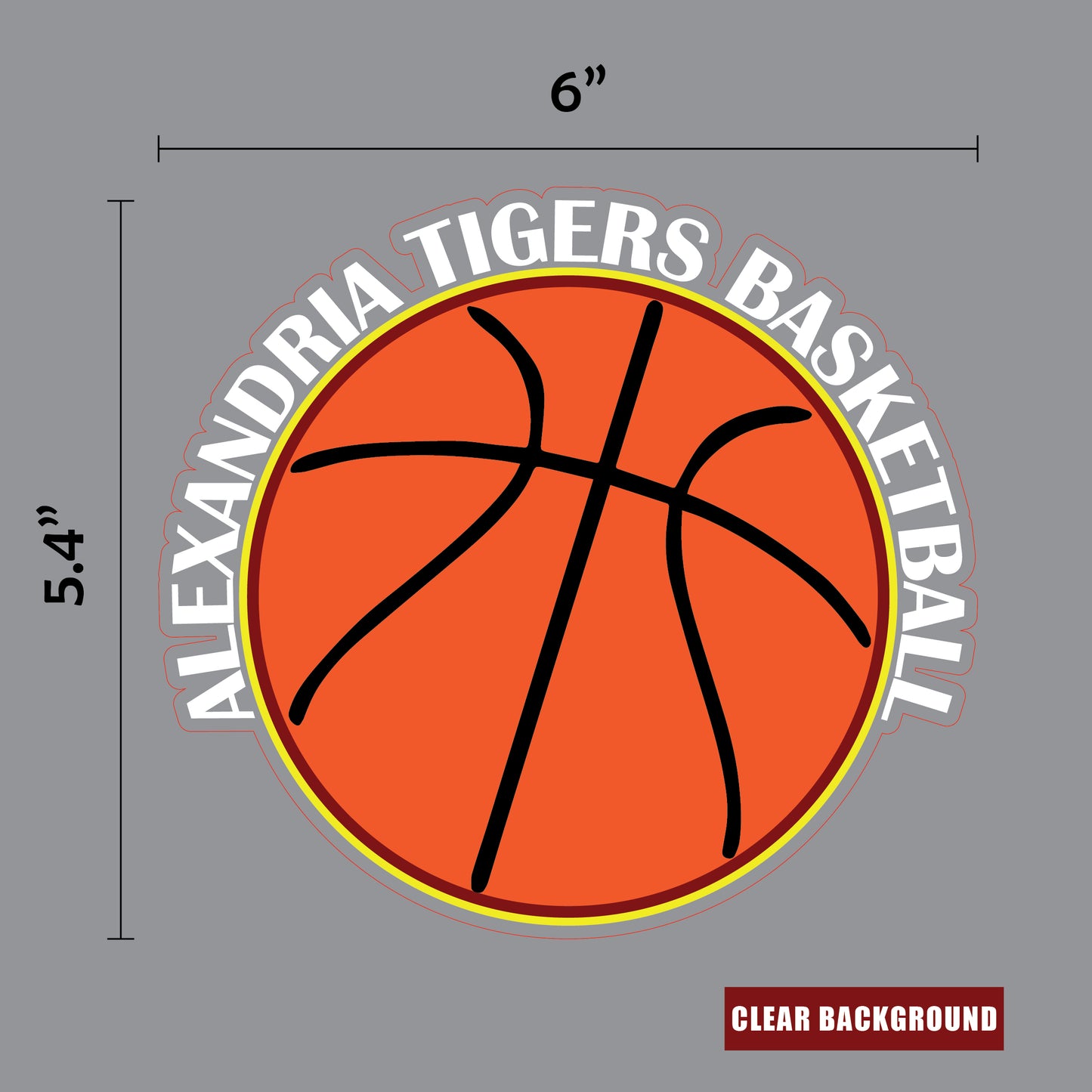 Alexandria Tigers Basketball Sticker